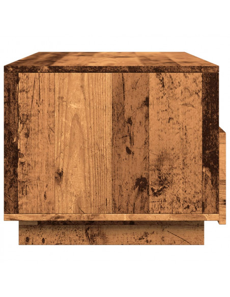 Tavolino da Salotto con Luci LED Legno Antico 90x49x40 cm