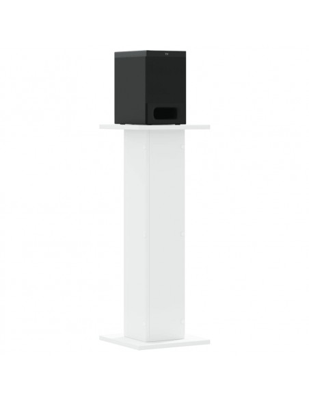 Supporti Altoparlanti 2 pz Bianchi 30x30x80cm Legno Multistrato