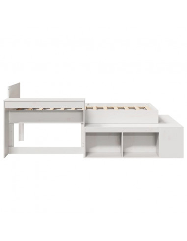 Letto senza Materasso Bianco 90x200 cm Legno Massello di Pino
