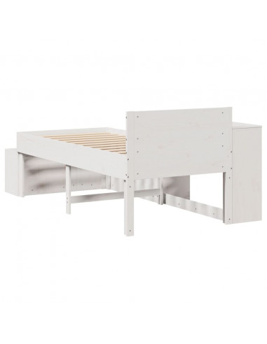 Letto senza Materasso Bianco 90x200 cm Legno Massello di Pino