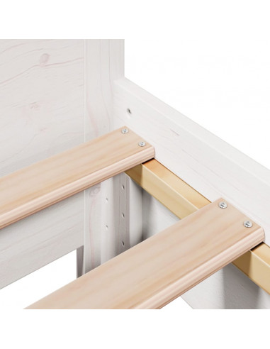 Letto senza Materasso Bianco 90x200 cm Legno Massello di Pino