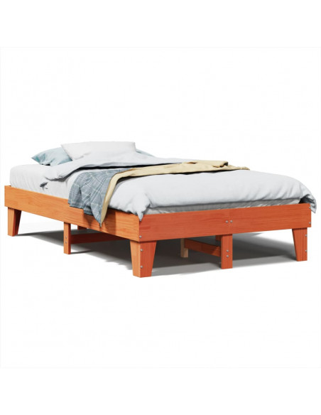 Letto senza Materasso Marrone Cera 135x190 cm in Legno di Pino