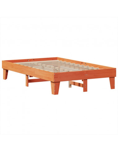 Letto senza Materasso Marrone Cera 135x190 cm in Legno di Pino