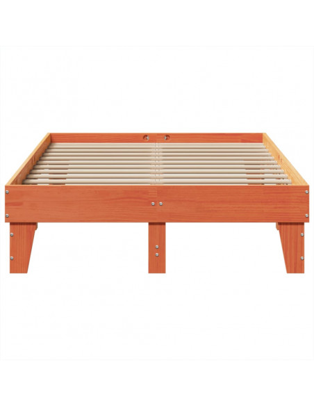 Letto senza Materasso Marrone Cera 135x190 cm in Legno di Pino