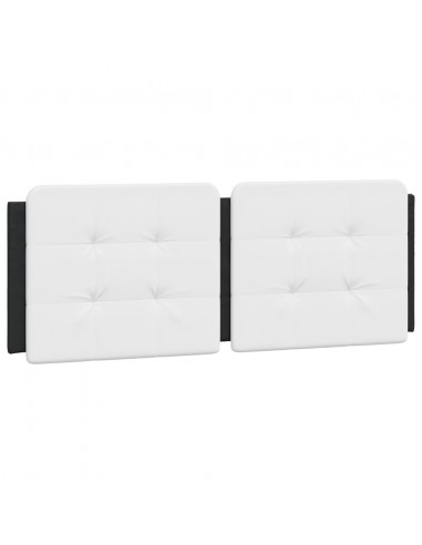 Giroletto con Testiera Nero e Bianco 140x200 cm in Similpelle