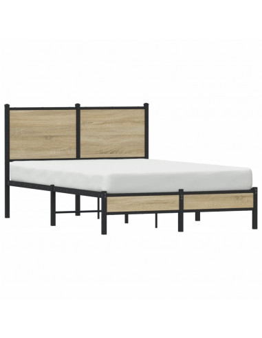 Giroletto con Testiera in Metallo Rovere Sonoma 120x200 cm