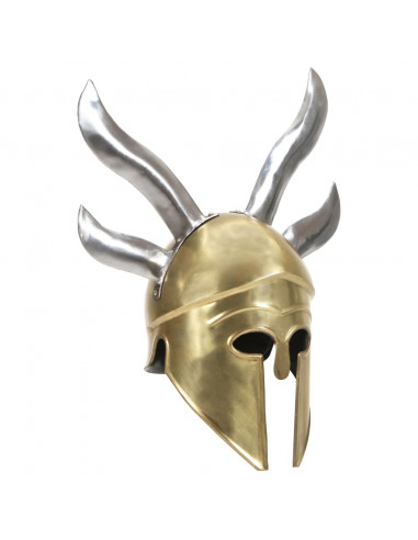 Elmo da Guerriero Greco Antico per LARP in Acciaio Ottone