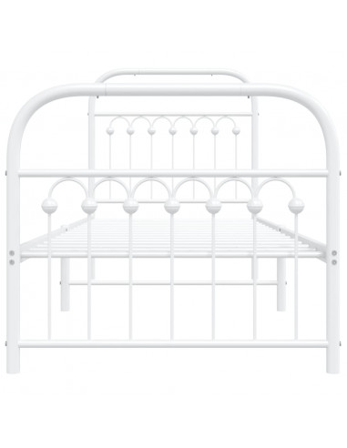 Giroletto con Testiera e Pediera Metallo Bianco 75x190 cm