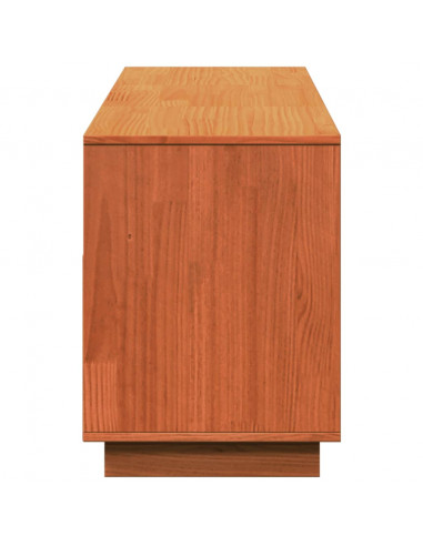 Mobile TV Marrone Cera 140x37x50 cm Legno Massello di Pino