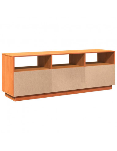 Mobile TV Marrone Cera 140x37x50 cm Legno Massello di Pino