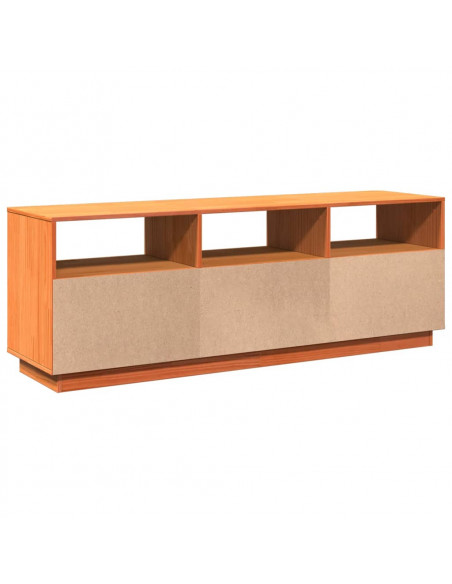 Mobile TV Marrone Cera 140x37x50 cm Legno Massello di Pino