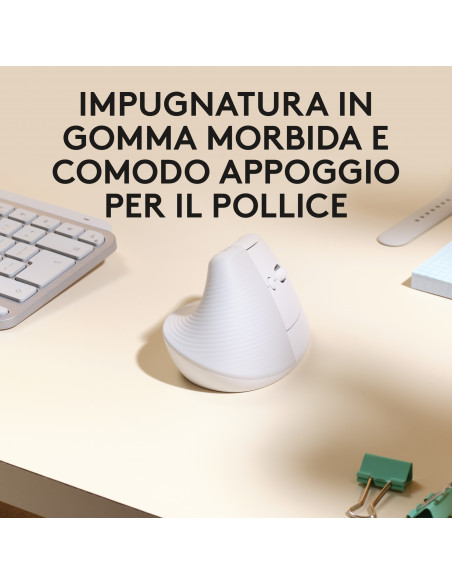 Logitech Lift for Mac mouse Ufficio Mano destra RF senza fili + Bluetooth Ottico 4000 DPI