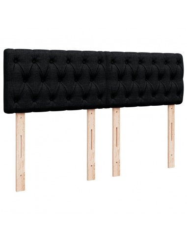 Giroletto a Molle con Materasso Nero 160x200 cm in Tessuto