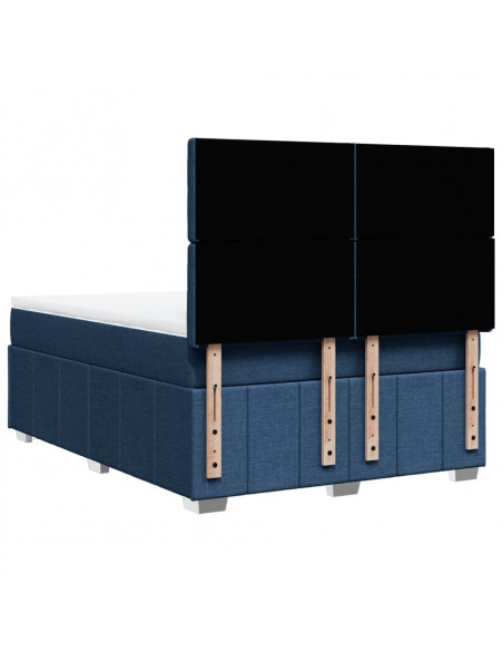 Giroletto a Molle con Materasso Blu 160x200 cm in Tessuto