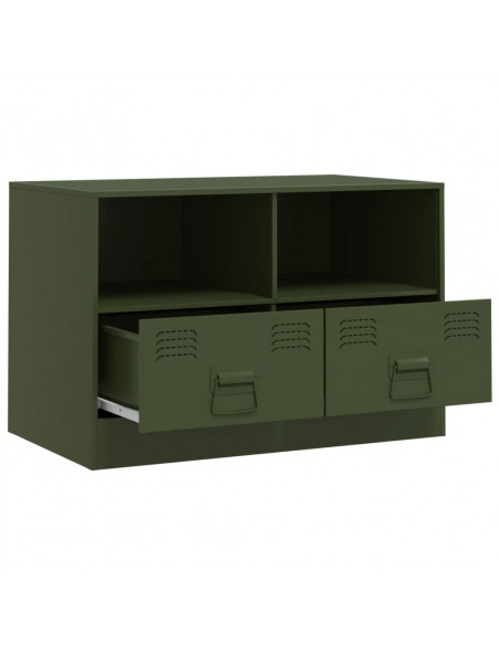 Mobile TV Verde Oliva 67x39x44 cm in Acciaio
