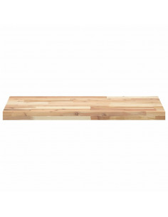 Piano da Bagno Non Trattato 120x40x4cm Legno Massello di Acacia 2