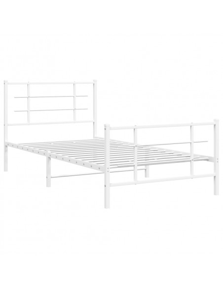 Giroletto con Testiera e Pediera Metallo Bianco 107x203 cm