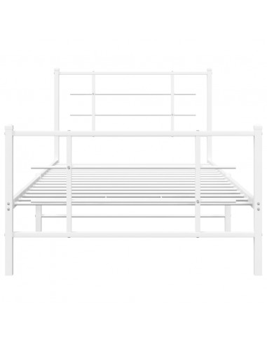 Giroletto con Testiera e Pediera Metallo Bianco 107x203 cm