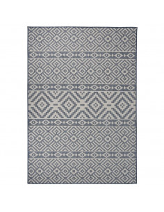 Tappeto da Esterni a Tessitura Piatta 160x230 cm Strisce Blu 2