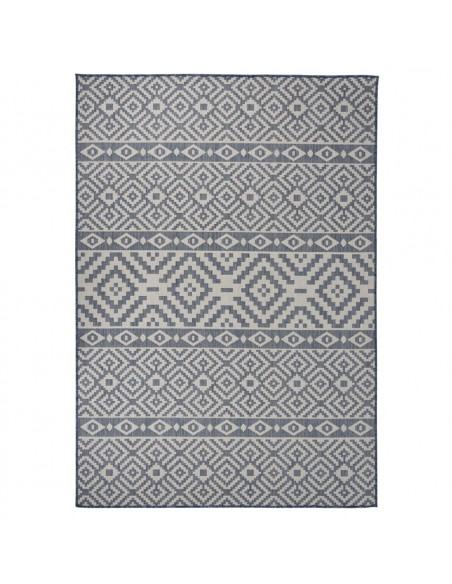 Tappeto da Esterni a Tessitura Piatta 160x230 cm Strisce Blu