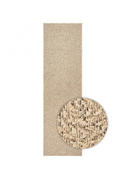 Tappeto ZIZUR 80x250 cm Aspetto Iuta per Interni ed Esterni