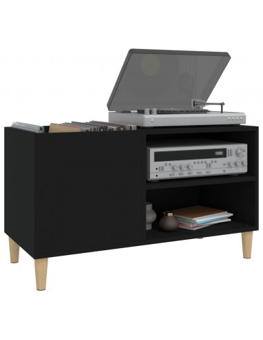 Mobile Porta Dischi Nero 84,5x38x48 cm in Legno Multistrato