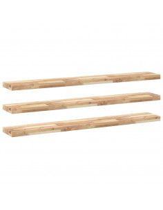 Mensole da Parete 3 pz 140x20x4 cm Legno Acacia Non Trattato 2