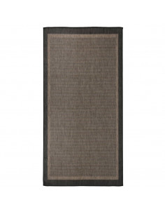 Tappeto da Esterni a Tessitura Piatta 100x200 cm Marrone Scuro 2