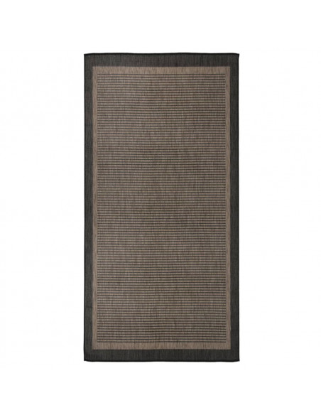 Tappeto da Esterni a Tessitura Piatta 100x200 cm Marrone Scuro