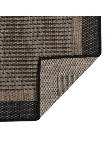 Tappeto da Esterni a Tessitura Piatta 100x200 cm Marrone Scuro