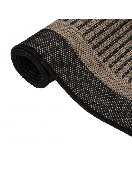Tappeto da Esterni a Tessitura Piatta 100x200 cm Marrone Scuro