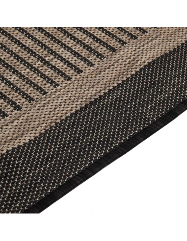 Tappeto da Esterni a Tessitura Piatta 100x200 cm Marrone Scuro