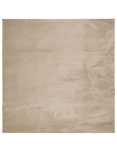 Tappeto a Pelo Corto HUARTE Morbido e Lavabile Sabbia 120x120cm
