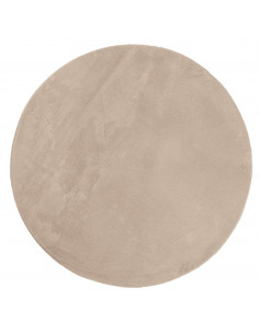 Tappeto a Pelo Corto HUARTE Morbido e Lavabile Sabbia Ø 120 cm 2