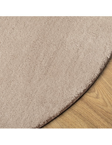 Tappeto a Pelo Corto HUARTE Morbido e Lavabile Sabbia Ø 120 cm