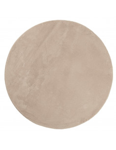 Tappeto a Pelo Corto HUARTE Morbido e Lavabile Sabbia Ø 200 cm 2