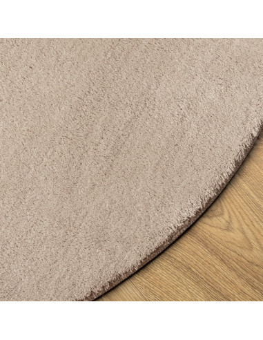 Tappeto a Pelo Corto HUARTE Morbido e Lavabile Sabbia Ø 200 cm