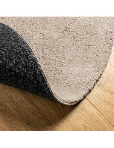 Tappeto a Pelo Corto HUARTE Morbido e Lavabile Sabbia Ø 200 cm