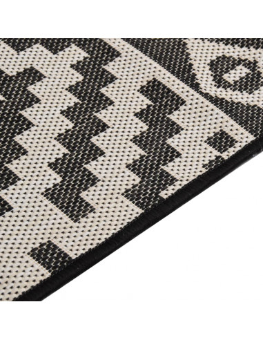 Tappeto da Esterni a Tessitura Piatta 80x250 cm Strisce Nere