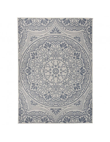 Tappeto da Esterni a Tessitura Piatta 140x200 cm Motivo Blu