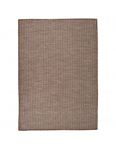 Tappeto da Esterni a Tessitura Piatta 140x200 cm Marrone 2