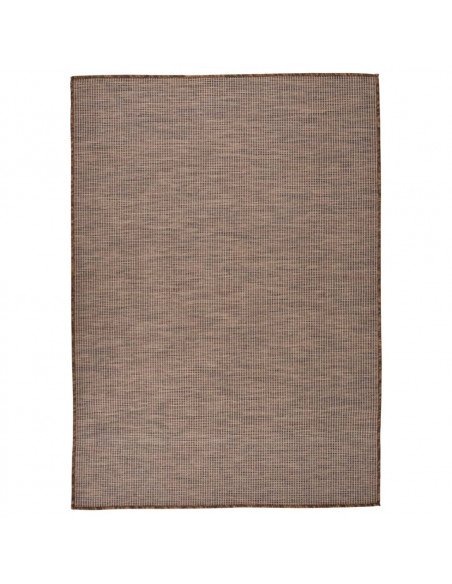 Tappeto da Esterni a Tessitura Piatta 140x200 cm Marrone