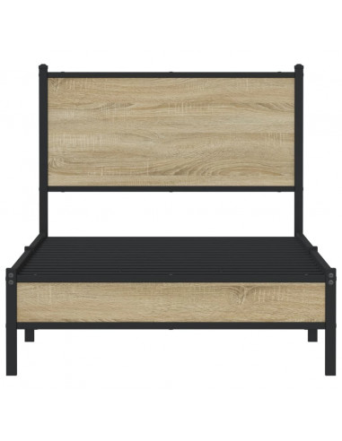 Giroletto con Testiera in Metallo Rovere Sonoma 90x200 cm