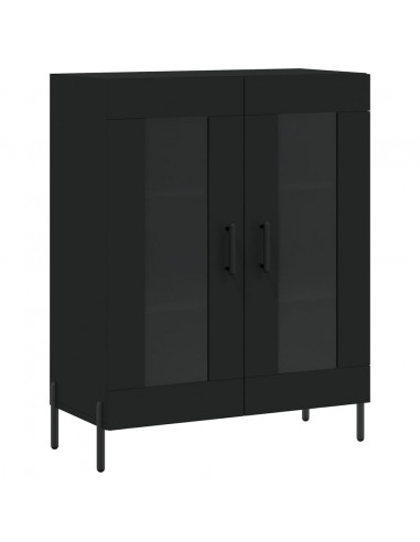 Credenza Nera 69,5x34x180 cm in Legno Multistrato