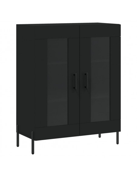 Credenza Nera 69,5x34x180 cm in Legno Multistrato
