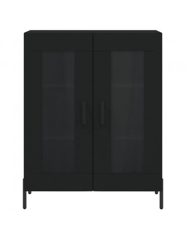 Credenza Nera 69,5x34x180 cm in Legno Multistrato