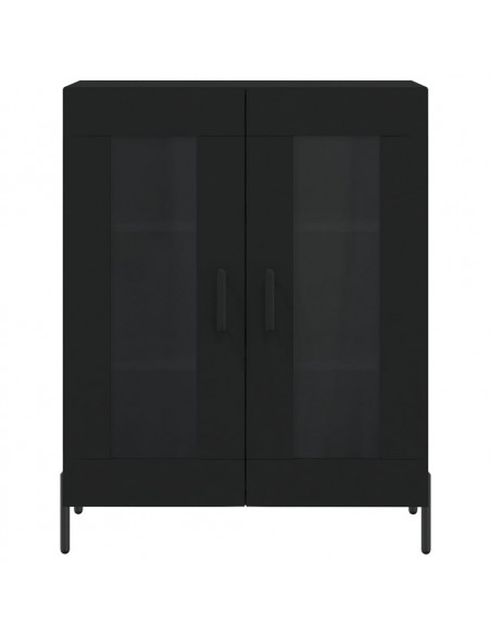 Credenza Nera 69,5x34x180 cm in Legno Multistrato