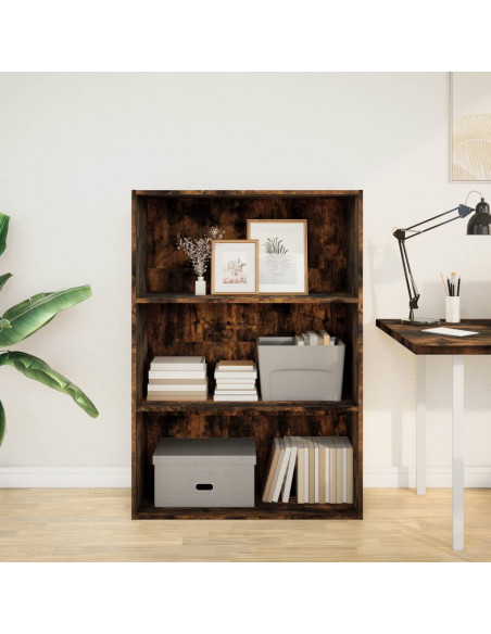 Libreria Rovere Fumo 80x30x114 cm in Legno Multistrato