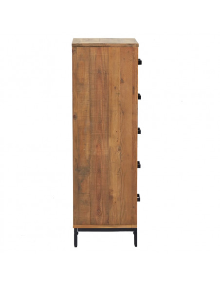 Cassettiera 42x35x110 cm in Legno Massello di Pino