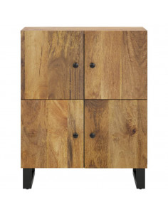 Credenza con 4 Ante 60x33x75 cm in Legno Massello di Mango 2